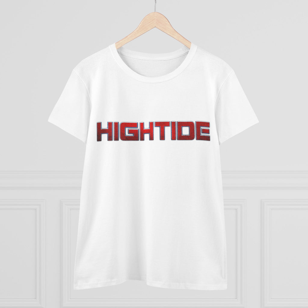 High Tide Women's Midweight Cotton Tee, Casual Beachwear, Summer Shirt, Gift for Ocean Lovers, Trendy Graphic T-Shirt