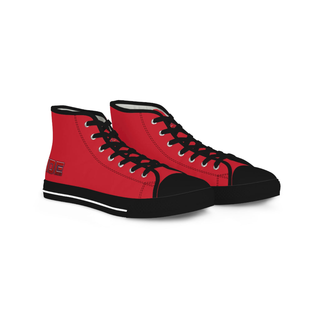 Sporty Red High Top Sneakers for Men | Stylish Streetwear, Casual Footwear, Trendy Kicks, Everyday Style, Gift for Him