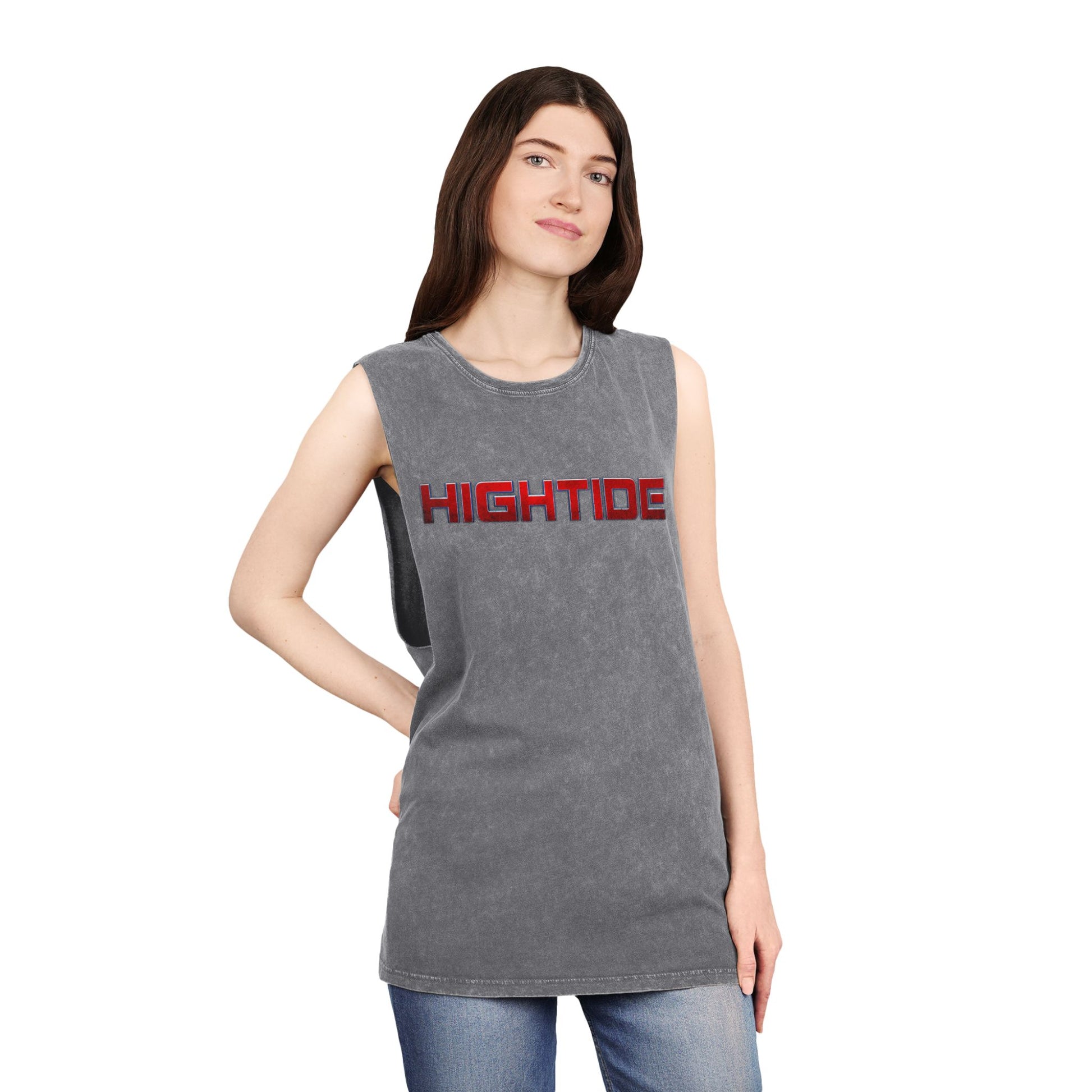 Vintage Stonewash Tank Top - Hightide Beachwear, Unisex Summer Tee, Casual Gym Shirt, Perfect for Vacations & Outdoor Activities