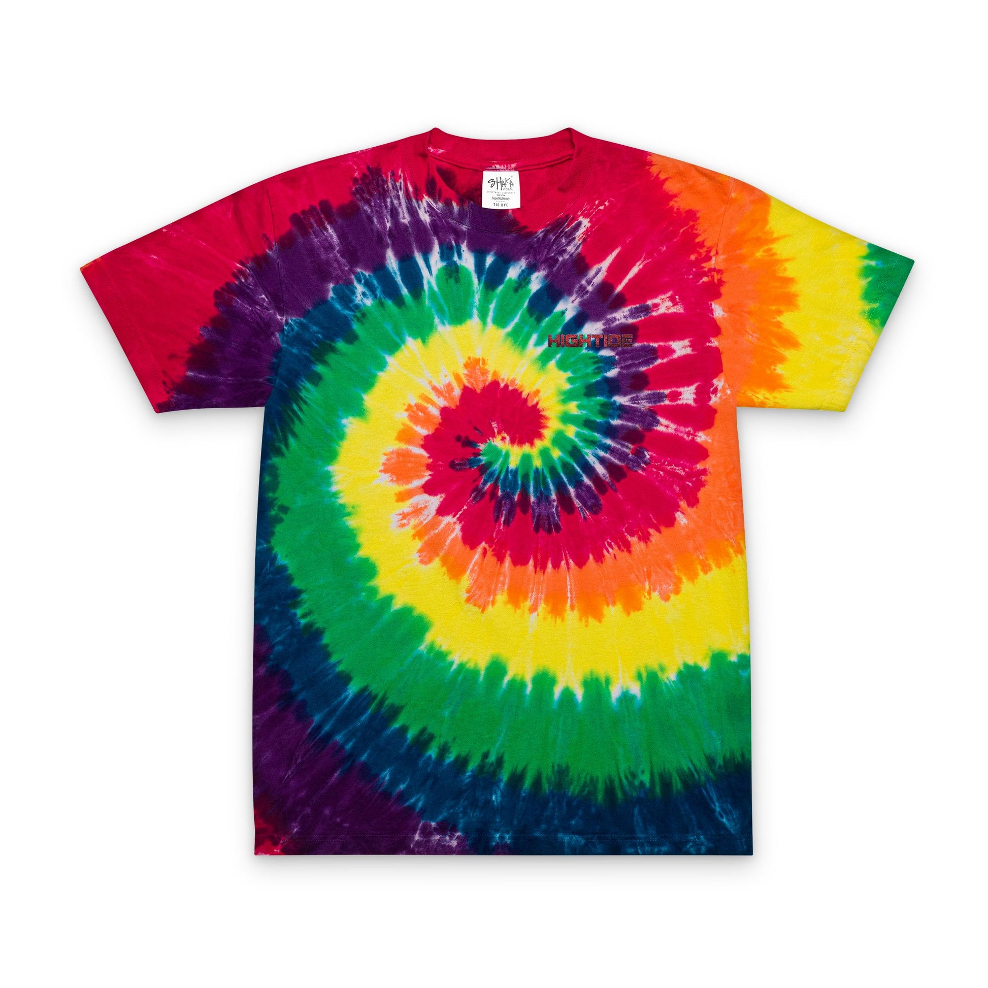 Oversized Tie-Dye T-Shirt with Fun Embroidery, Colorful Summer Top, Relaxed Vibe Tee for Festivities, Unisex Fashion