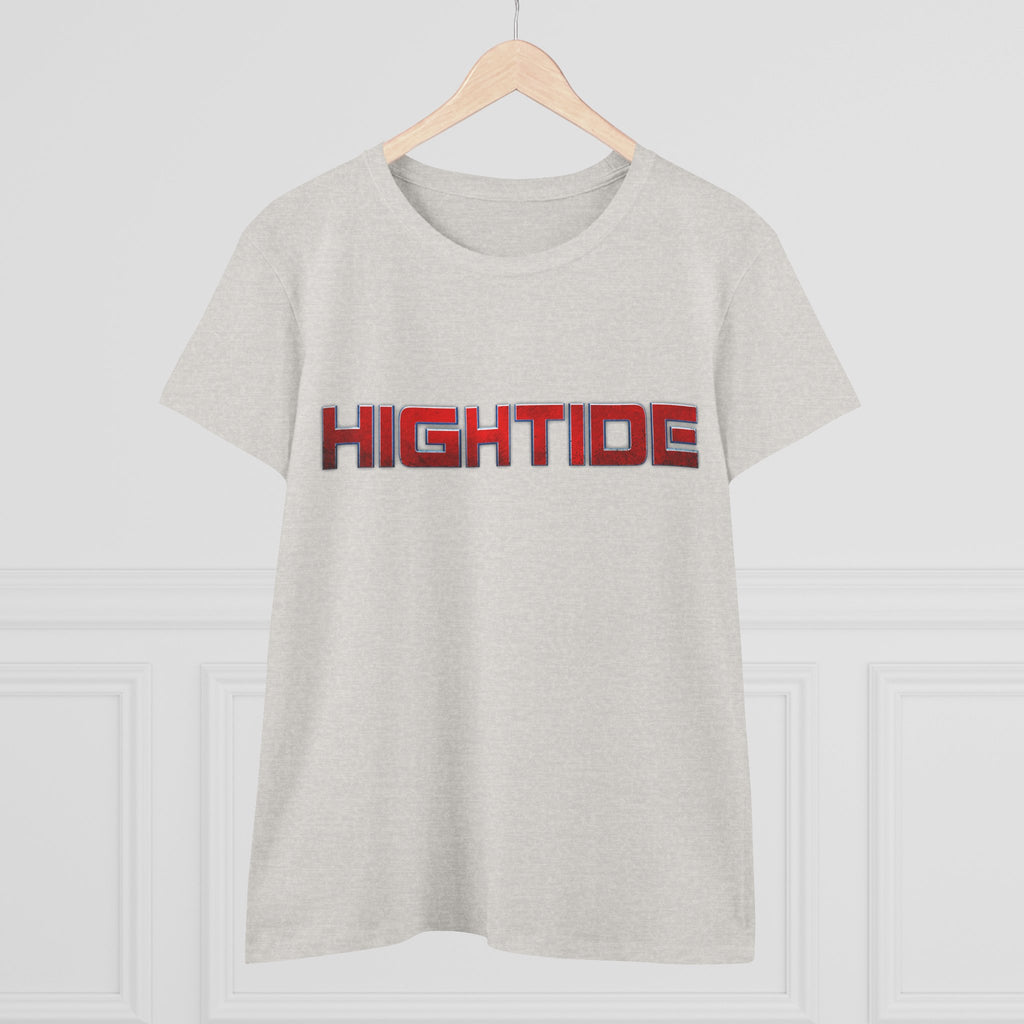 High Tide Women's Midweight Cotton Tee, Casual Beachwear, Summer Shirt, Gift for Ocean Lovers, Trendy Graphic T-Shirt