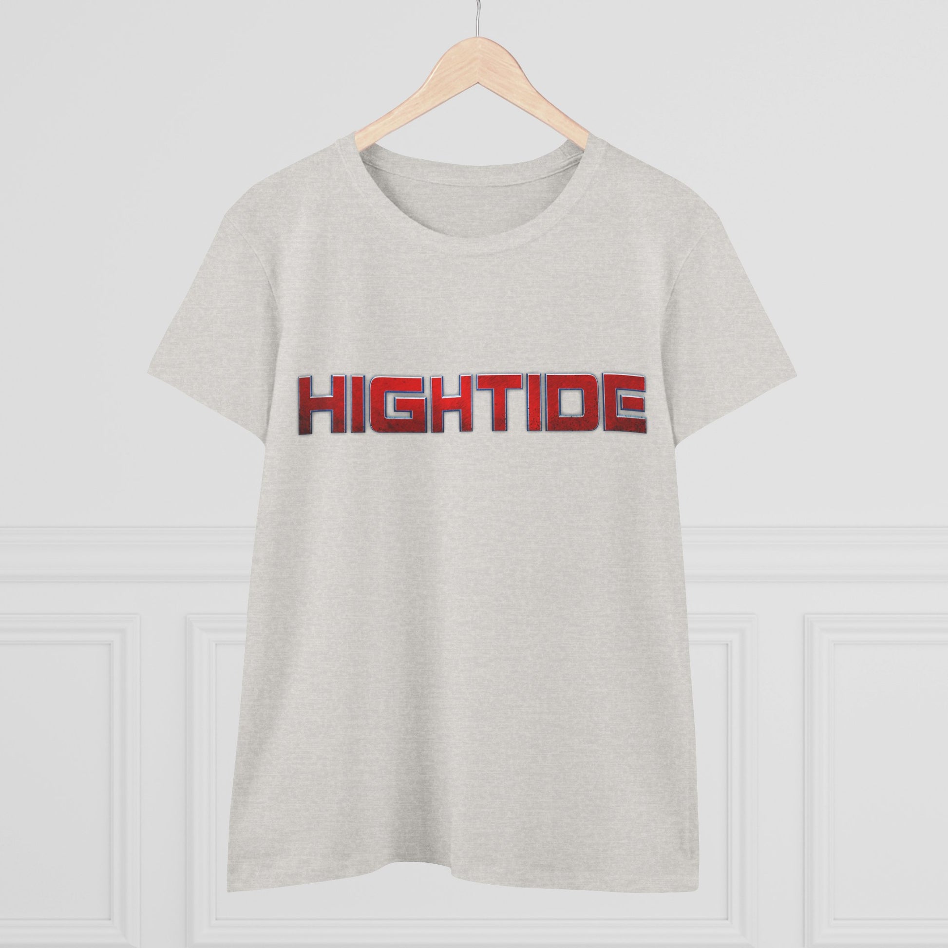 High Tide Women's Midweight Cotton Tee, Casual Beachwear, Summer Shirt, Gift for Ocean Lovers, Trendy Graphic T-Shirt