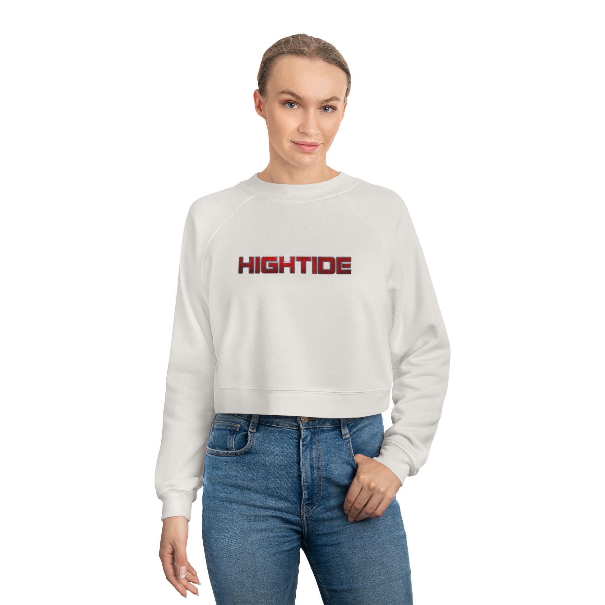 Trendy Cropped Fleece Pullover, HighTide Sweatshirt, Casual Chic Top, Gift for Her, Comfortable Lounge Wear, Stylish Streetwear