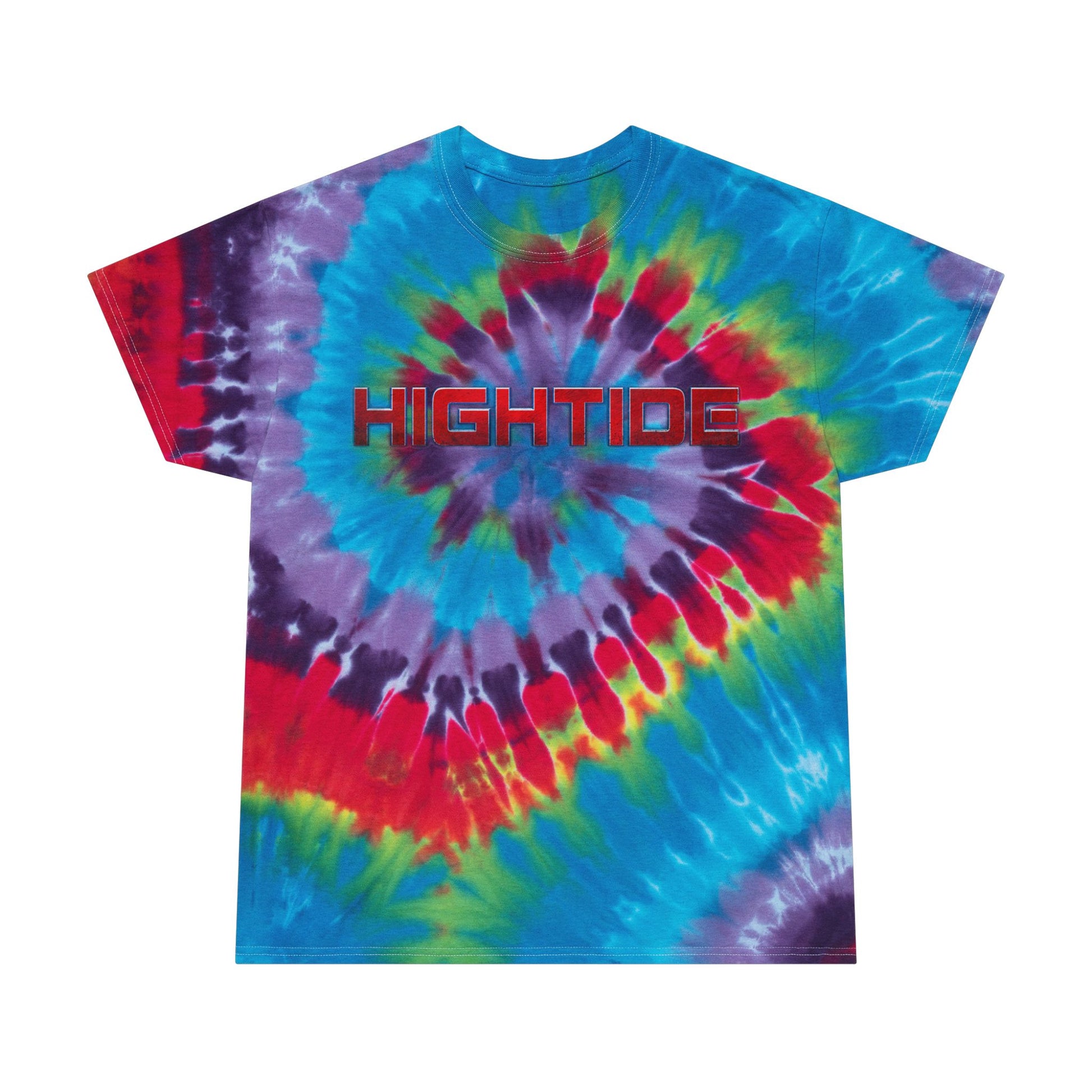 Spiral Tie-Dye Tee - HighTide, Bohemian Vibe Shirt, Summer Casual Wear, Festival Outfits, Colorful Graphic Tee, Vintage Beach Style