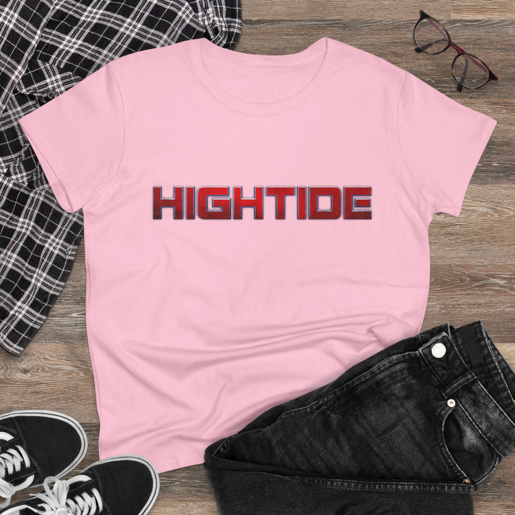 High Tide Women's Midweight Cotton Tee, Casual Beachwear, Summer Shirt, Gift for Ocean Lovers, Trendy Graphic T-Shirt