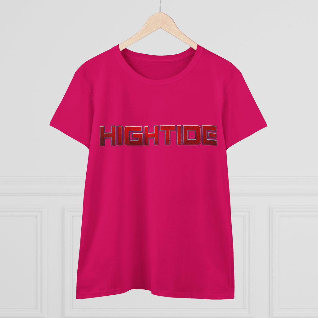 High Tide Women's Midweight Cotton Tee, Casual Beachwear, Summer Shirt, Gift for Ocean Lovers, Trendy Graphic T-Shirt