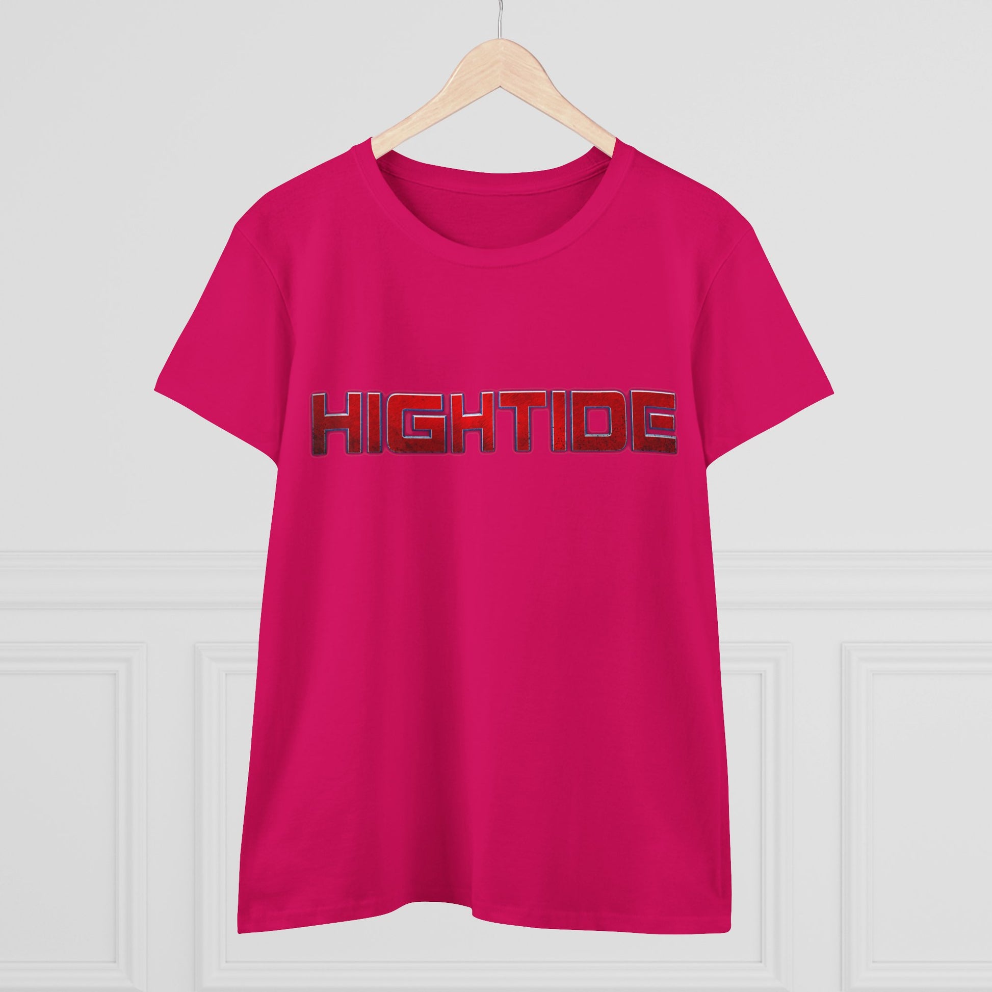 High Tide Women's Midweight Cotton Tee, Casual Beachwear, Summer Shirt, Gift for Ocean Lovers, Trendy Graphic T-Shirt