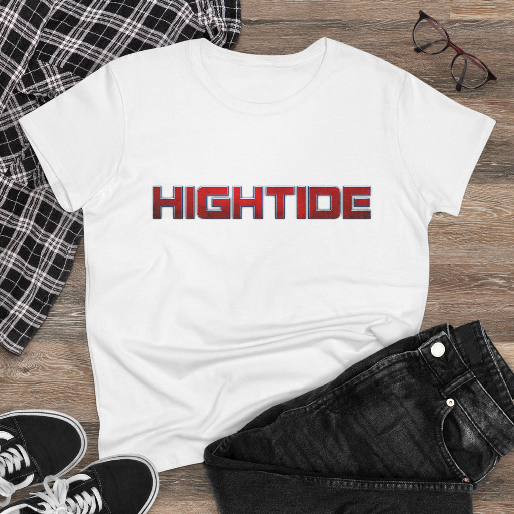 High Tide Women's Midweight Cotton Tee, Casual Beachwear, Summer Shirt, Gift for Ocean Lovers, Trendy Graphic T-Shirt