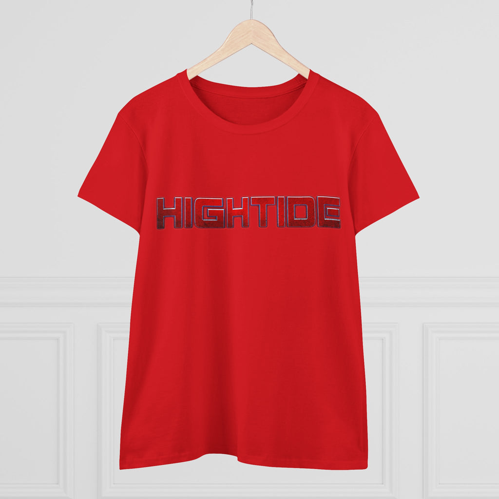 High Tide Women's Midweight Cotton Tee, Casual Beachwear, Summer Shirt, Gift for Ocean Lovers, Trendy Graphic T-Shirt