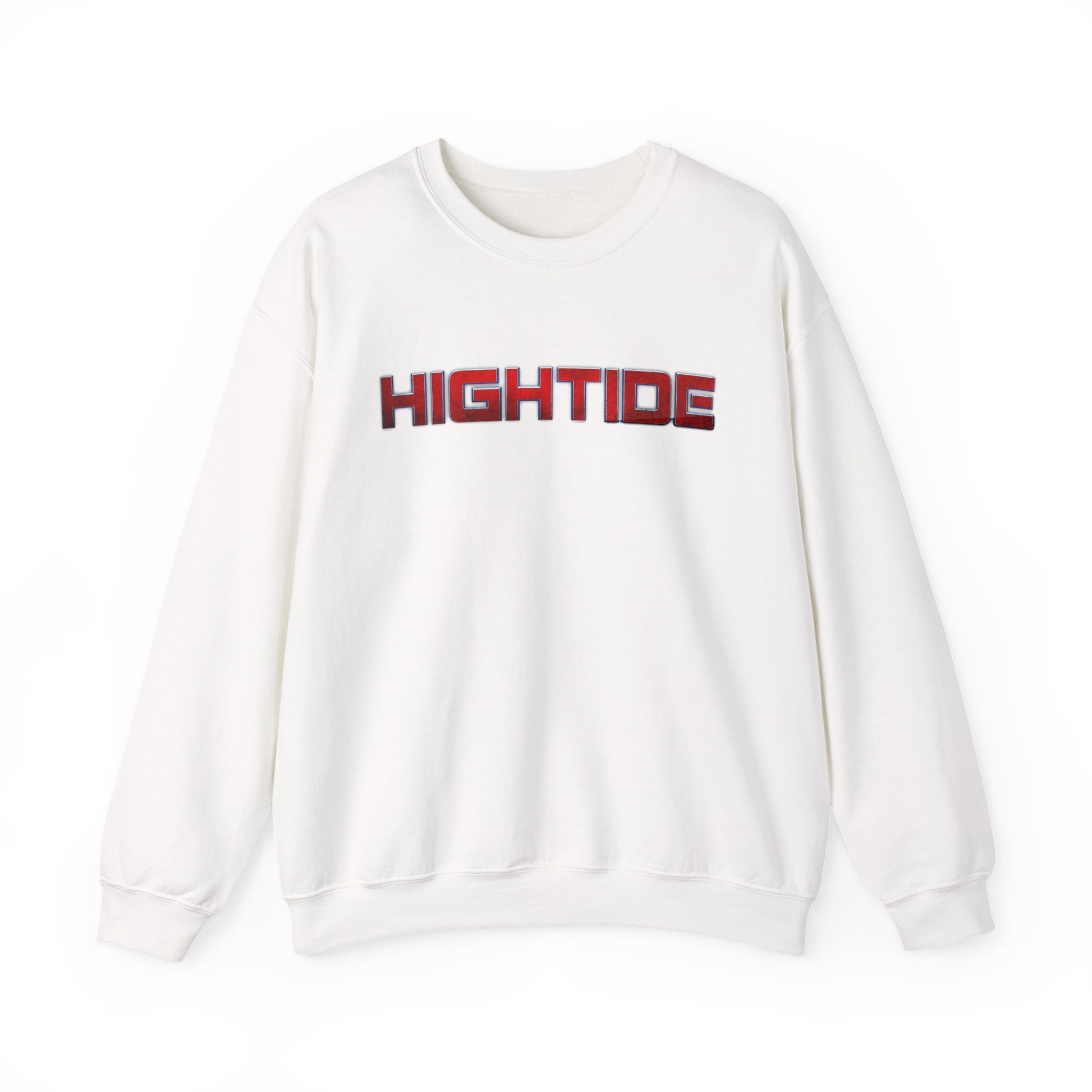 Cozy Unisex Crewneck Sweatshirt - HIGHTIDE Graphic, Beach Vibes, Gift for Him/Her, Casual Chic, Winter Layering