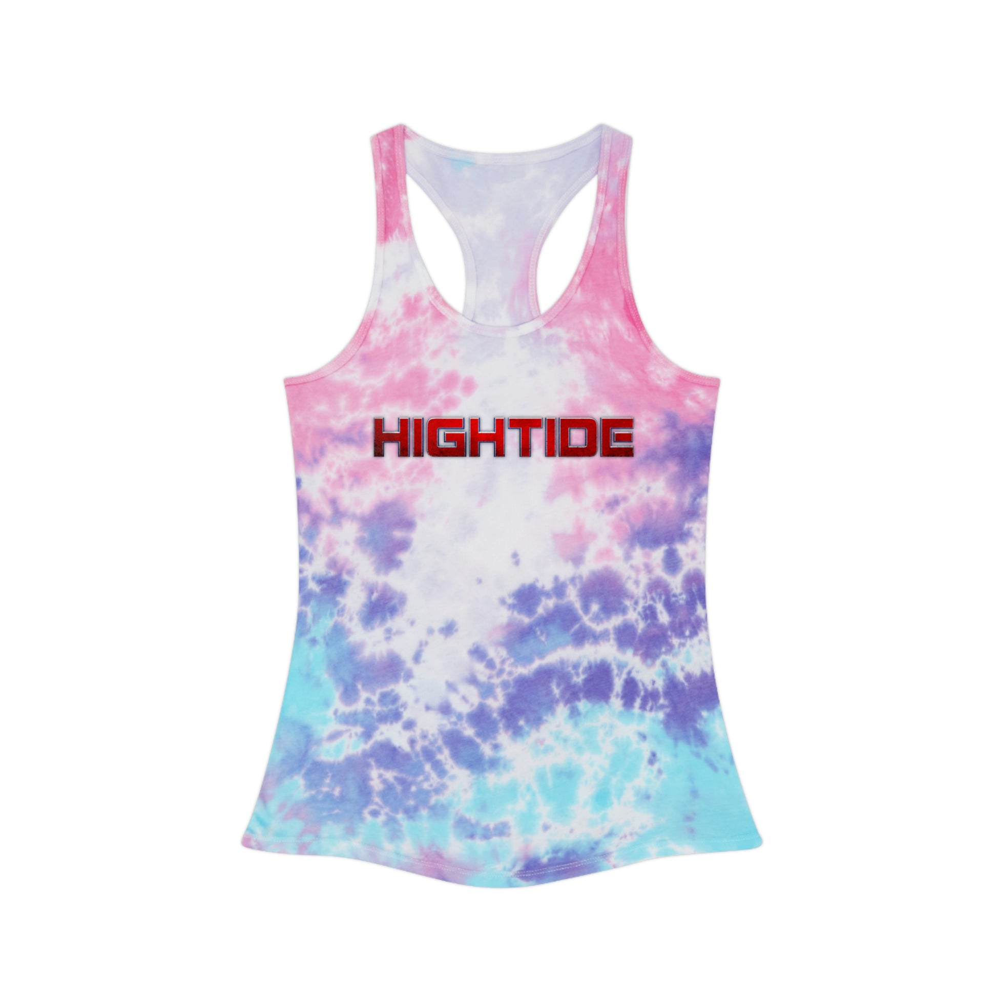 High Tide Tie Dye Racerback Tank Top | Beach Day Essential, Summer Vibes, Festival Wear, Personalized Gift, Active Lifestyle Apparel