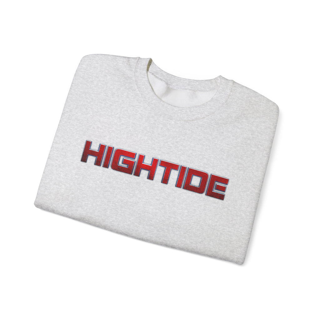 Cozy Unisex Crewneck Sweatshirt - HIGHTIDE Graphic, Beach Vibes, Gift for Him/Her, Casual Chic, Winter Layering