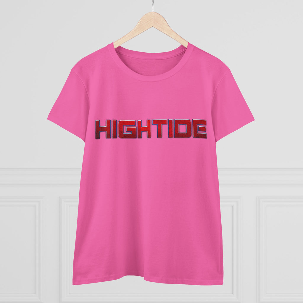 High Tide Women's Midweight Cotton Tee, Casual Beachwear, Summer Shirt, Gift for Ocean Lovers, Trendy Graphic T-Shirt