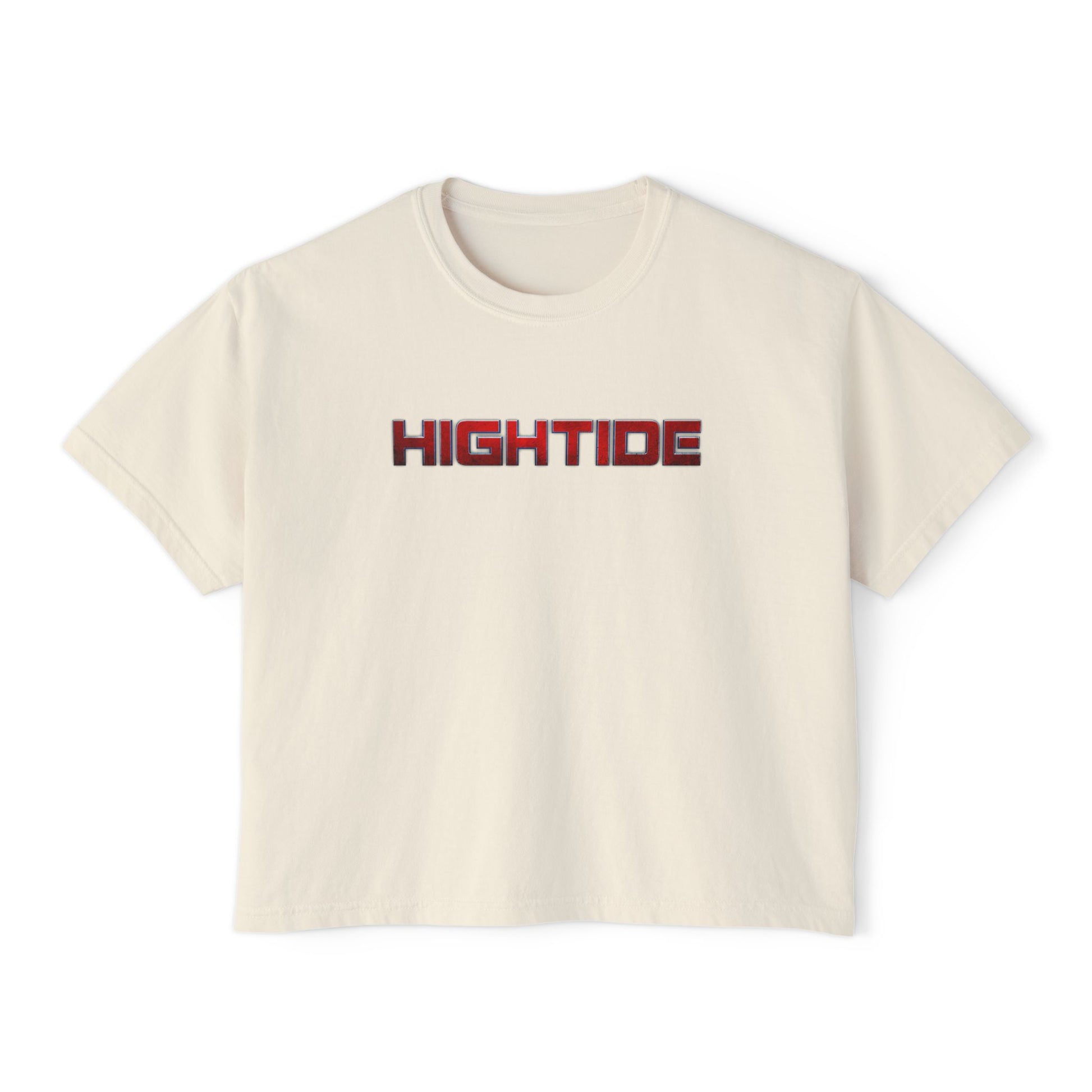 High Tide Women's Boxy Tee, Casual Summer Shirt, Beach Vibe Top, Gift for Ocean Lovers, Trendy Graphic Tee