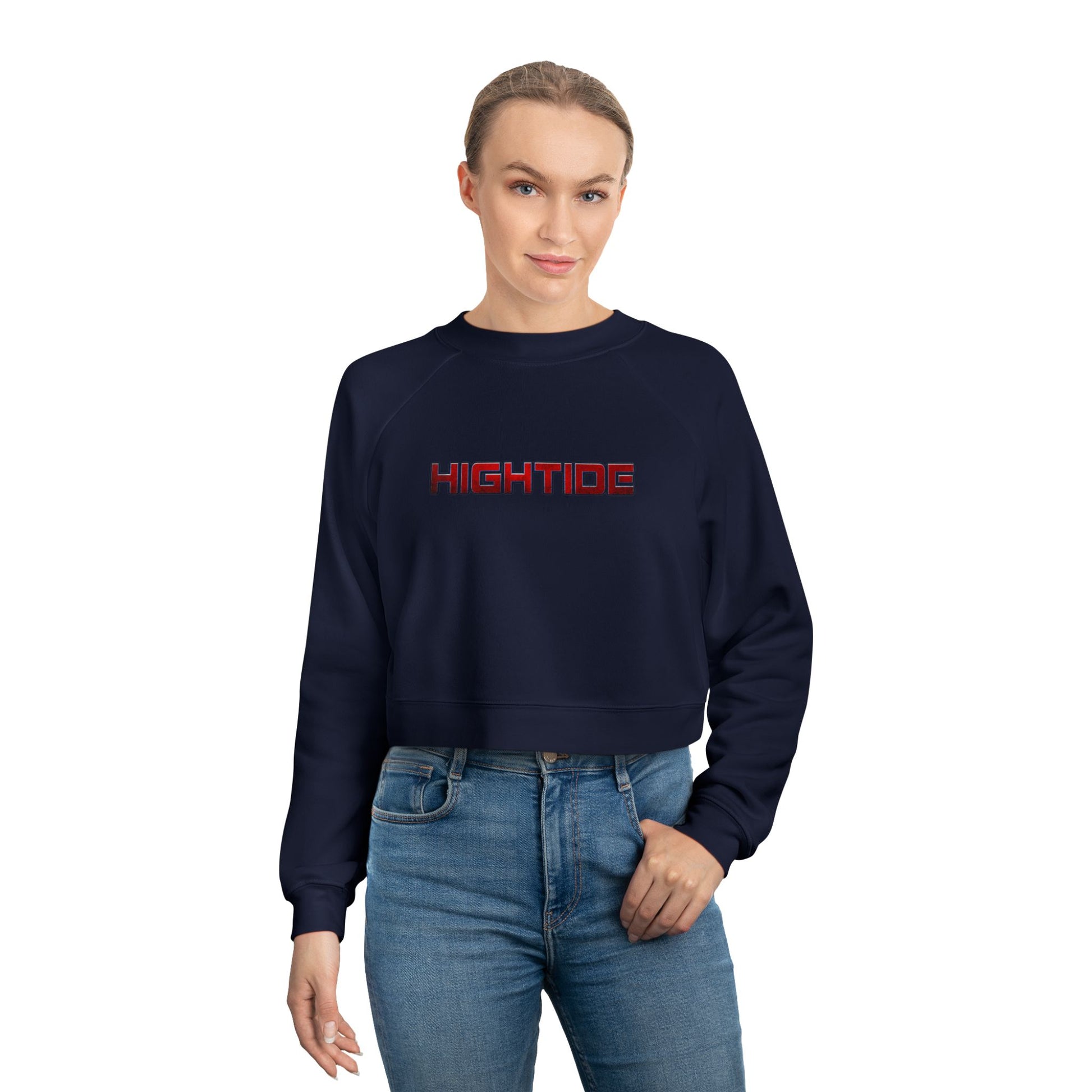 Trendy Cropped Fleece Pullover, HighTide Sweatshirt, Casual Chic Top, Gift for Her, Comfortable Lounge Wear, Stylish Streetwear
