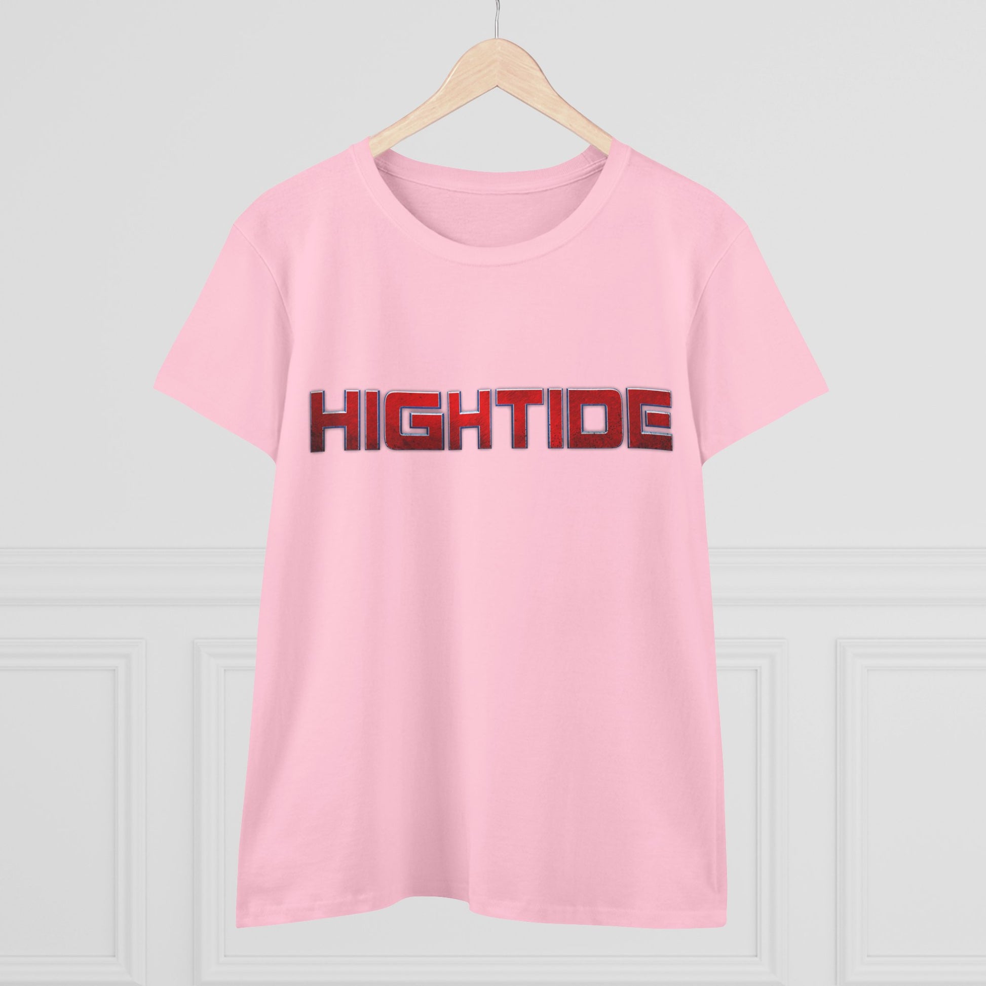 High Tide Women's Midweight Cotton Tee, Casual Beachwear, Summer Shirt, Gift for Ocean Lovers, Trendy Graphic T-Shirt