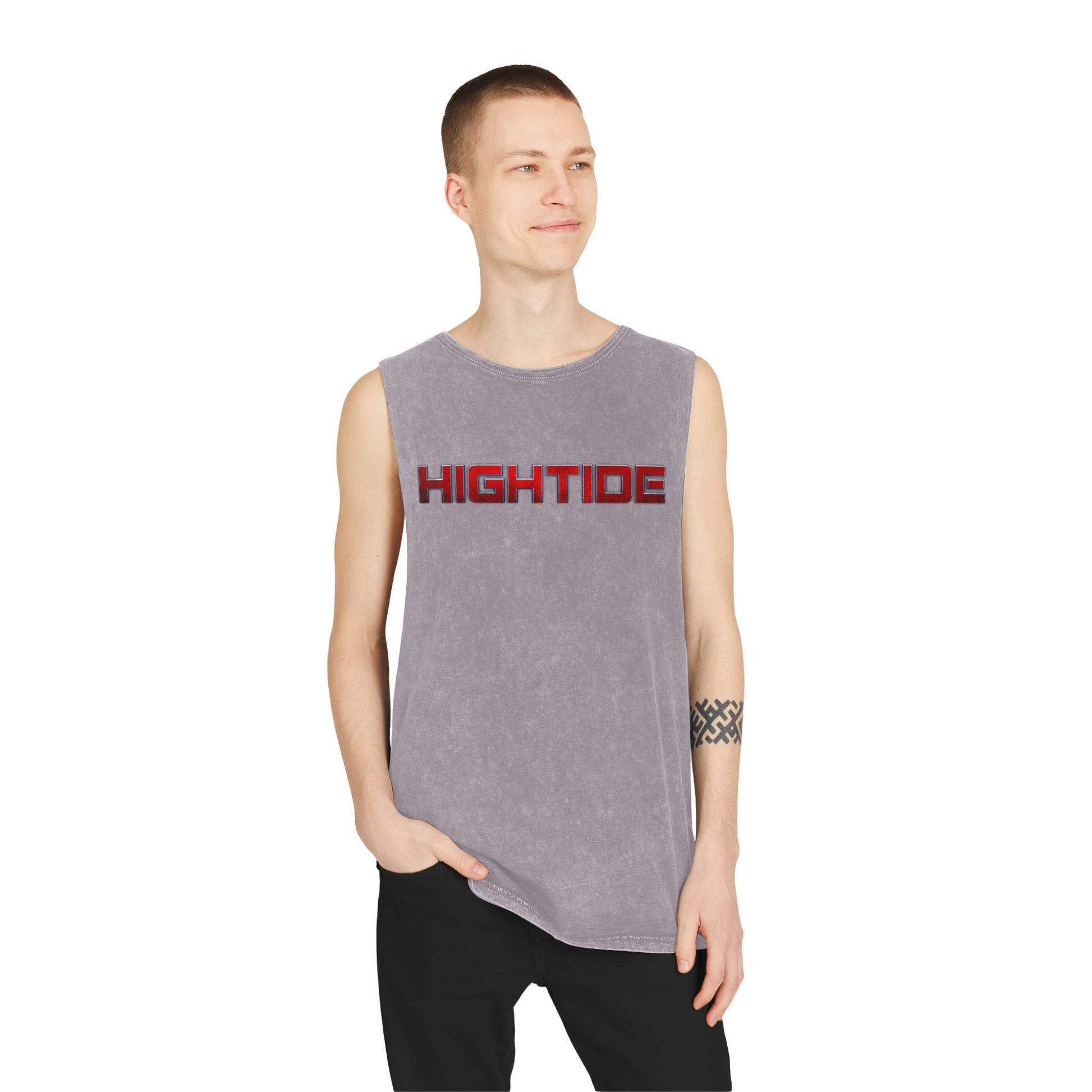 Vintage Stonewash Tank Top - Hightide Beachwear, Unisex Summer Tee, Casual Gym Shirt, Perfect for Vacations & Outdoor Activities