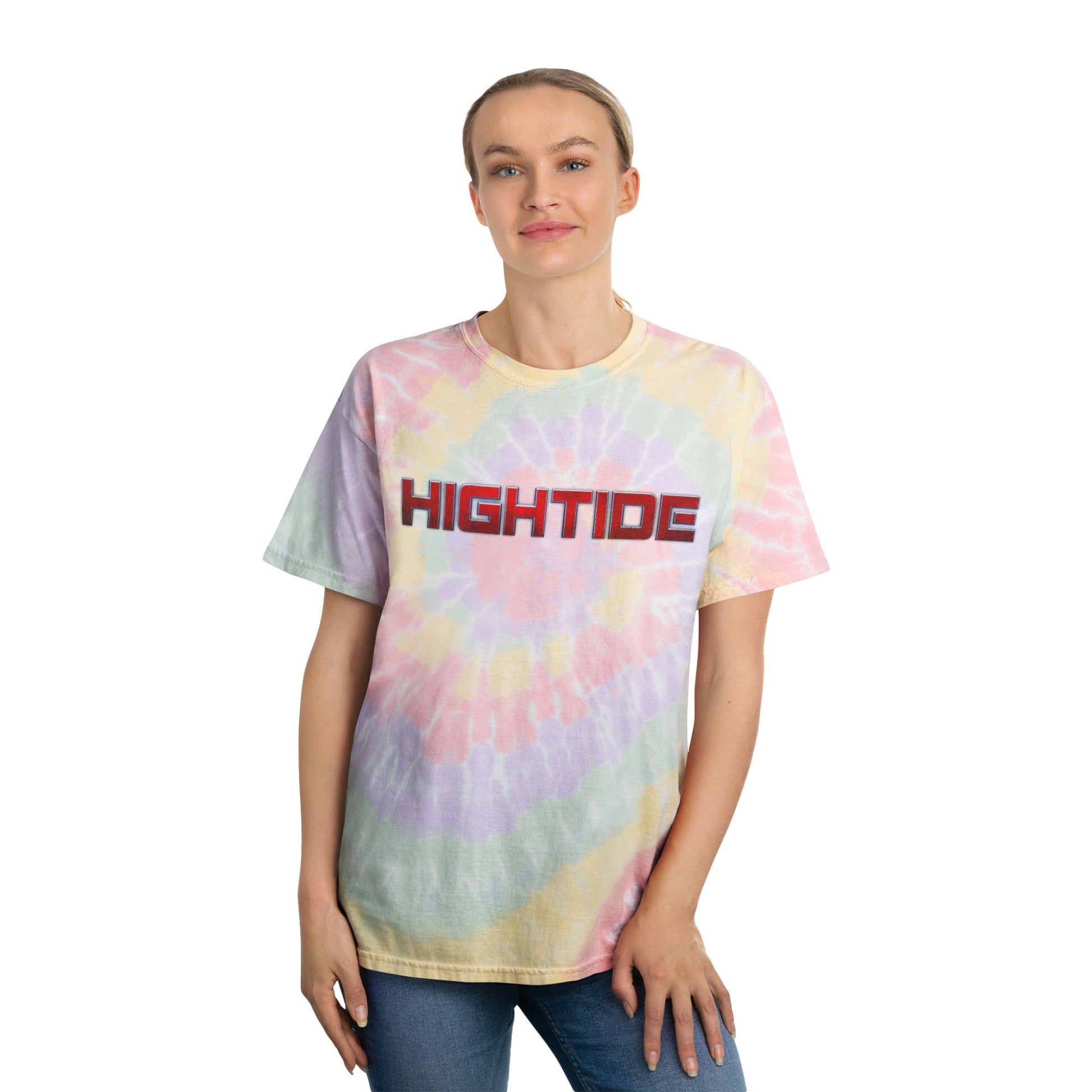 Spiral Tie-Dye Tee - HighTide, Bohemian Vibe Shirt, Summer Casual Wear, Festival Outfits, Colorful Graphic Tee, Vintage Beach Style