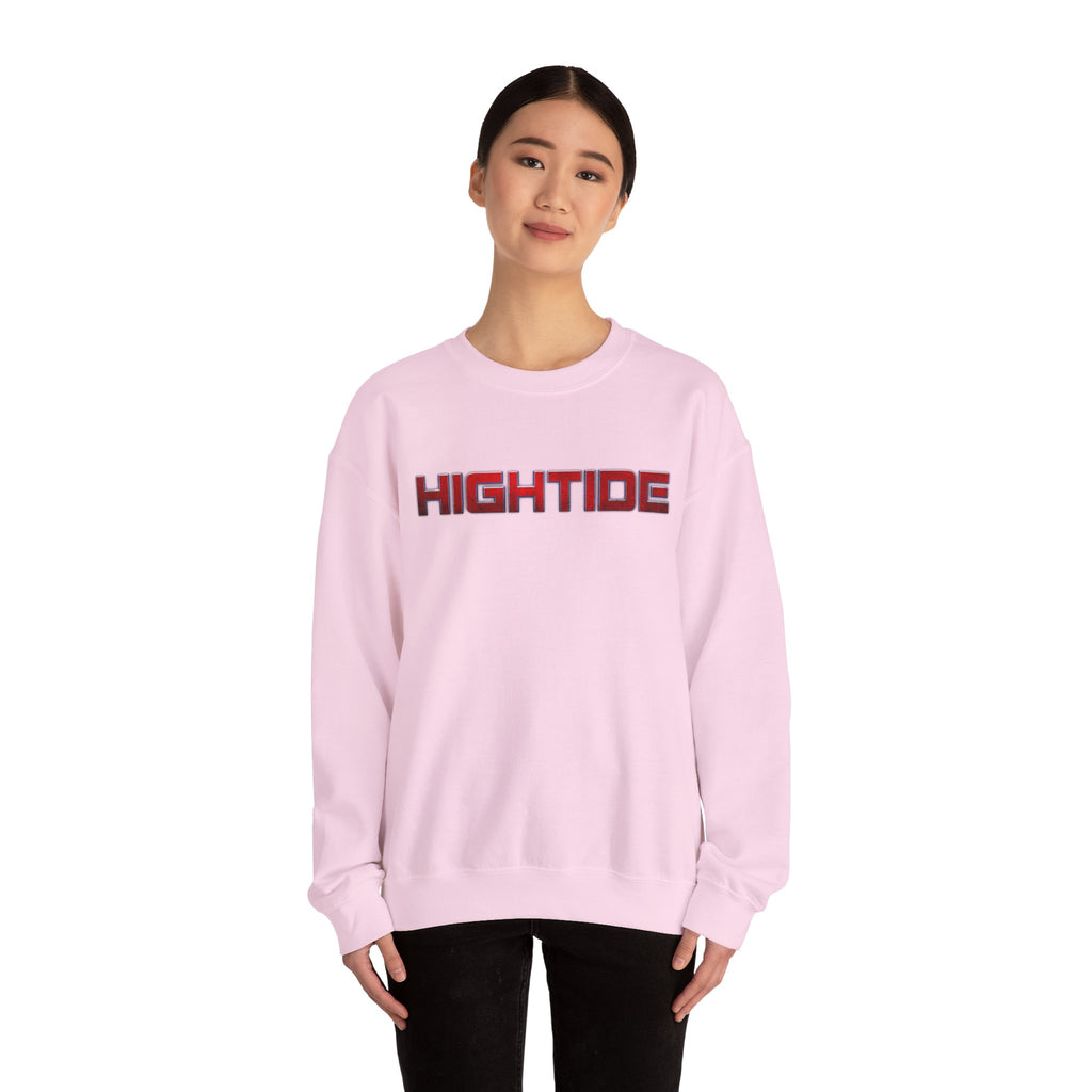 Cozy Unisex Crewneck Sweatshirt - HIGHTIDE Graphic, Beach Vibes, Gift for Him/Her, Casual Chic, Winter Layering