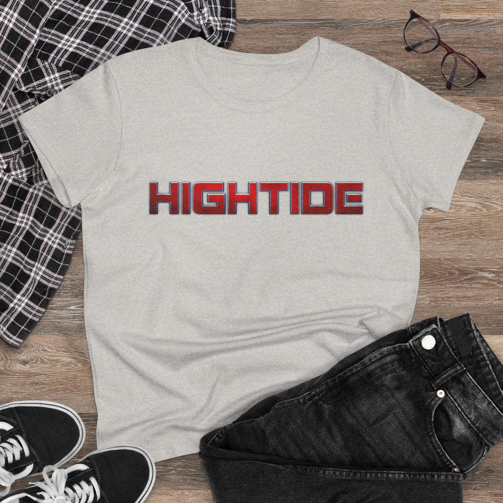 High Tide Women's Midweight Cotton Tee, Casual Beachwear, Summer Shirt, Gift for Ocean Lovers, Trendy Graphic T-Shirt