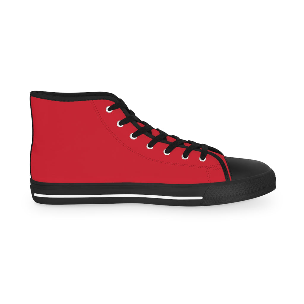 Sporty Red High Top Sneakers for Men | Stylish Streetwear, Casual Footwear, Trendy Kicks, Everyday Style, Gift for Him