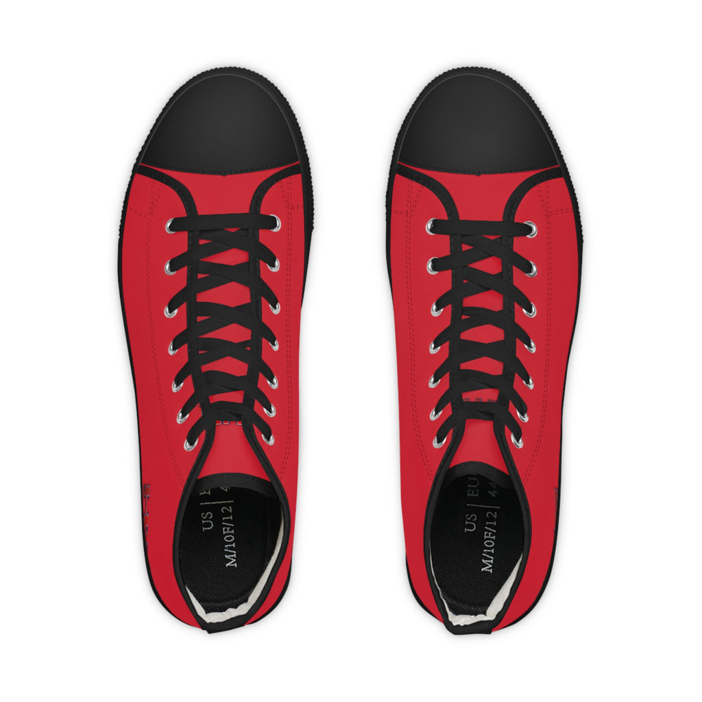 Sporty Red High Top Sneakers for Men | Stylish Streetwear, Casual Footwear, Trendy Kicks, Everyday Style, Gift for Him