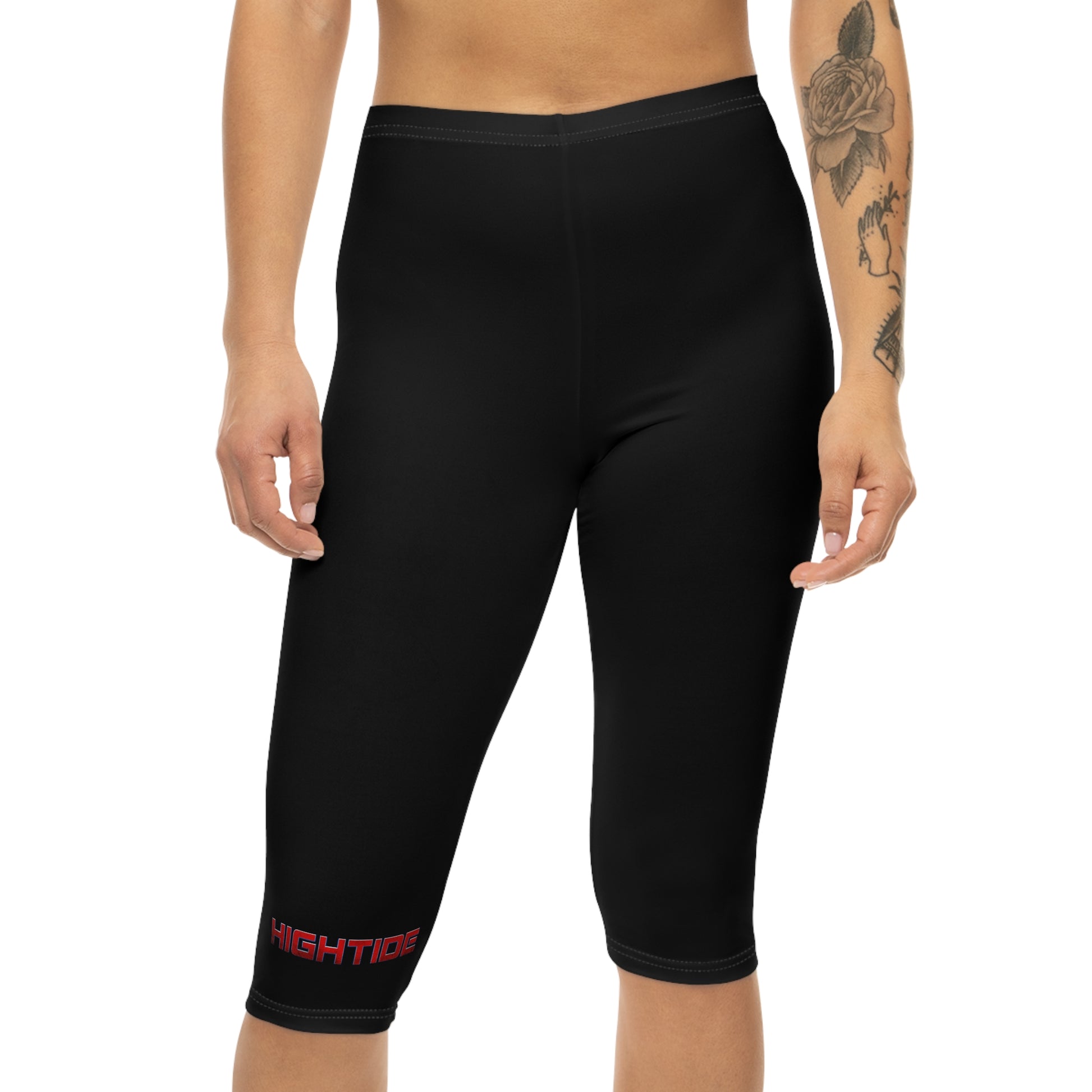 Trendy Women's Capri Leggings with HIGHTOE Design, Stylish Workout Pants, Comfortable Athleisure, Perfect for Yoga and Casual Wear