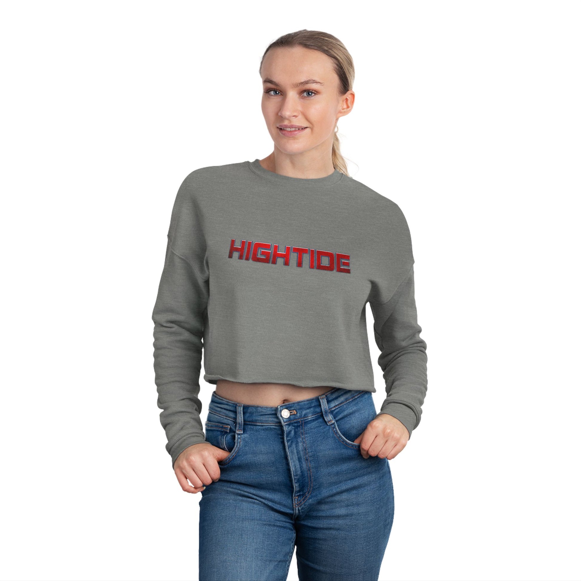 HighTide Women's Cropped Sweatshirt | Trendy Summer Top, Casual Women's Apparel, Gifts for Her, Comfortable Fashion