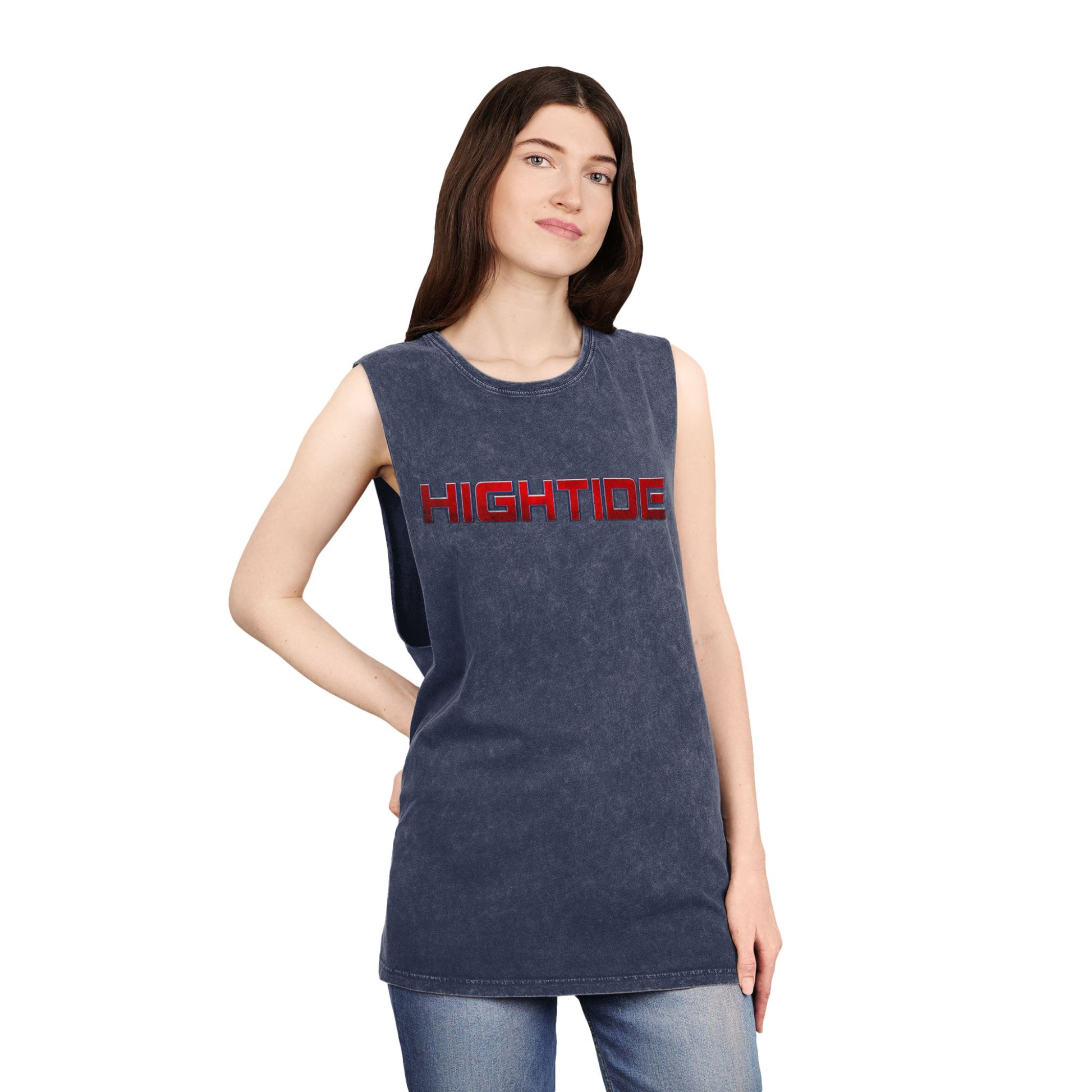Vintage Stonewash Tank Top - Hightide Beachwear, Unisex Summer Tee, Casual Gym Shirt, Perfect for Vacations & Outdoor Activities