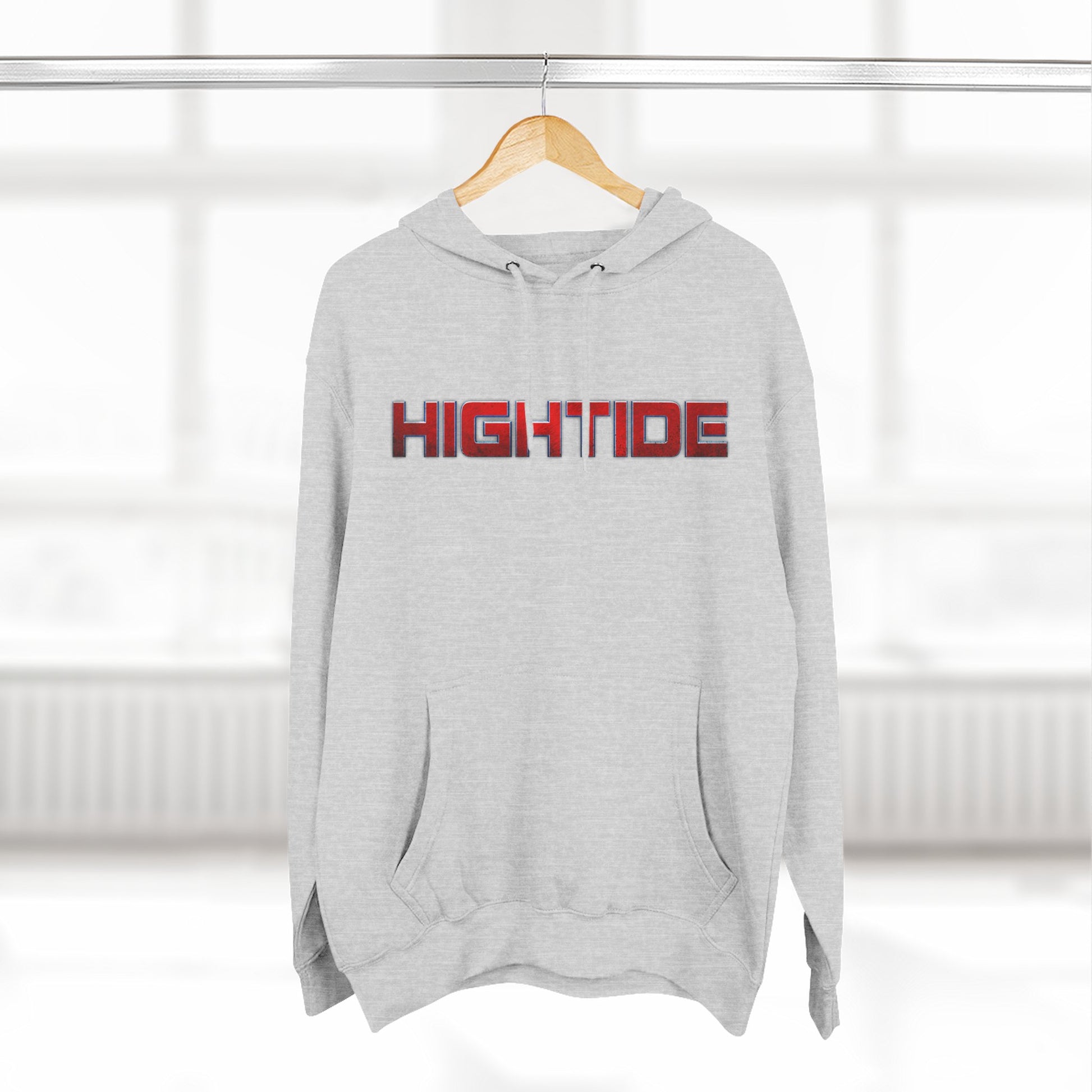 High Tide Three-Panel Fleece Hoodie - Cozy Beach Vibes, Great for Casual Wear, Summer Nights, Gift for Surf Lovers, Relaxation Wear
